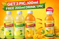 PATANJALI DRINK JUICE 500ML ,(mosambi,lemon,mango) pack of 3 pic