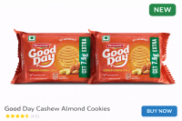 BRITANNIA GOOD DAY KAJU Biscuit,MRP 10,pack of 6pic