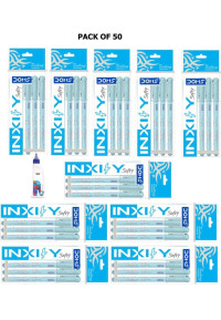 DOMS INXIFY SOFTY 0.7 Ball pen Lightweight,fade Resistant, comfortable GripFree Glu pen (pack of 51,ink colour -Blue)