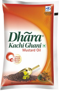 DHARA Kachi Ghani Mustard oil pouch 1L pouch